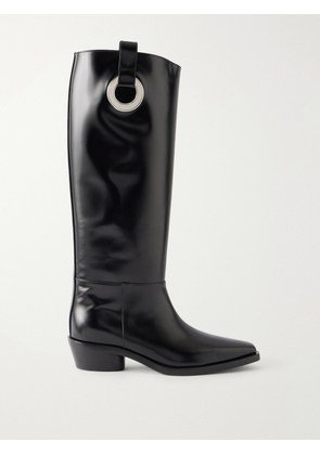 Proenza Schouler - Bronco Grommet Embellished Leather Knee-high Boots - Black - IT36,IT36.5,IT37,IT37.5,IT38,IT38.5,IT39,IT39.5,IT40,IT40.5,IT41,IT41.5,IT42