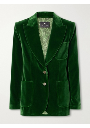 Etro - Stretch-cotton Velvet Blazer - Green - IT36,IT38,IT40,IT42,IT44,IT46,IT48,IT50