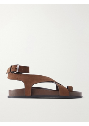 A Emery - Jalen Crossed Suede Sandals - Brown - IT35,IT36,IT37,IT38,IT39,IT40,IT41,IT42