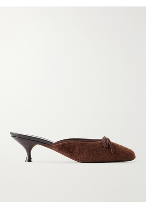 Herbert Levine - 24/7 50 Bow-detail Shearling Mules - Brown - IT36,IT36.5,IT37,IT37.5,IT38,IT38.5,IT39,IT39.5,IT40,IT40.5,IT41,IT41.5,IT42
