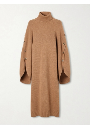 Zimmermann - Valiant Buttoned Merino Wool Midi Dress - Brown - 00,0,1,2,3,4