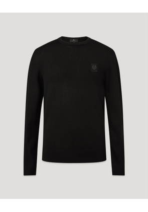 Belstaff Men's Colden Merino Crew Neck Wool Black Size 2xl