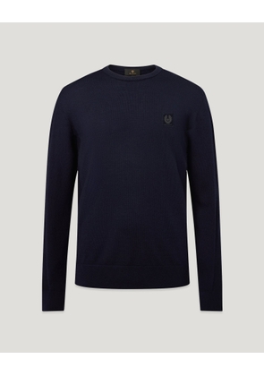 Belstaff Men's Colden Merino Crew Neck Wool Dark Ink Size 2xl