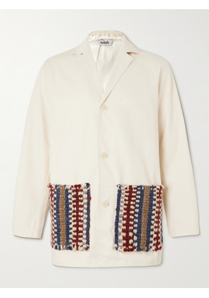 ADISH - Wool-Trimmed Cotton-Twill Overcoat - Men - Neutrals - S