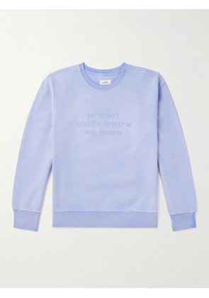 SATURDAYS NYC - Bowery Sunbaked Slim-Fit Cotton-Jersey Sweatshirt - Men - Blue - S