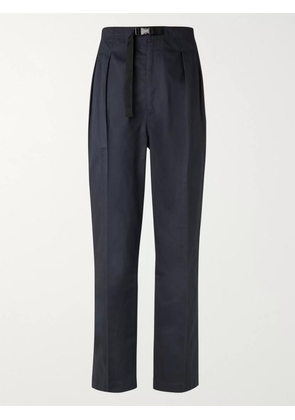CHIMALA - Tapered Belted Pleated Cotton-Poplin Trousers - Men - Black - XS