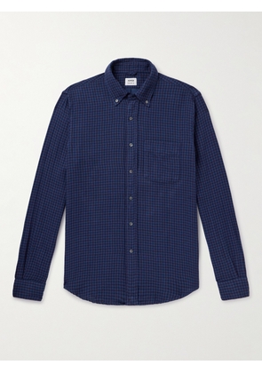 ASPESI - New Robert Button-Down Collar Checked Cotton-Flannel Shirt - Men - Blue - S
