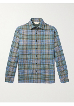 ASPESI - Checked Wool-Blend Overshirt - Men - Blue - S