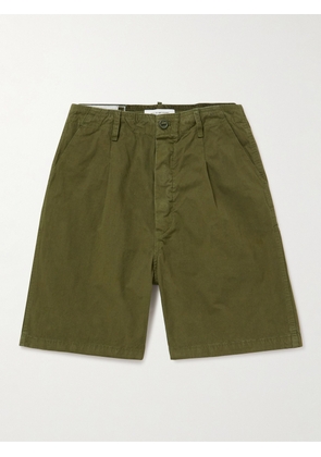 APPLIED ART FORMS - DM3-3 Straight-Leg Pleated Cotton and CORDURA-Blend Shorts - Men - Green - S