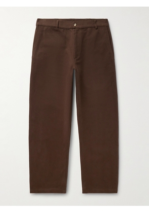 De Bonne Facture - Balloon Tapered Cotton-Drill Trousers - Men - Brown - IT 46