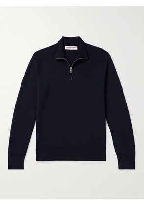 Orlebar Brown - Lennard Merino Wool Half-Zip Sweater - Men - Blue - XS