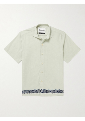OBIDA - Embroidered Cotton-Poplin Shirt - Men - Neutrals - S