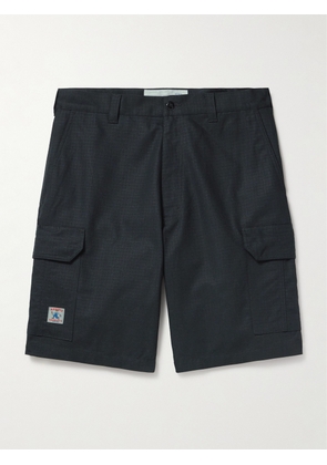 RANDY'S GARMENTS - Straight-Leg Logo-Appliquéd Cotton-Ripstop Cargo Shorts - Men - Black - UK/US 30