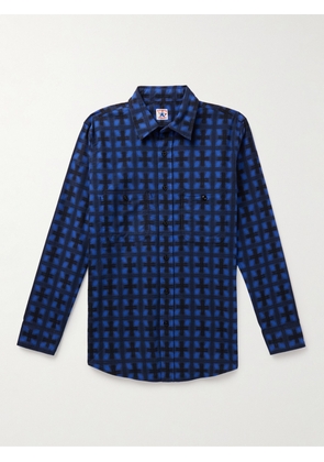 RANDY'S GARMENTS - Checked Brushed-Cotton Shirt - Men - Blue - S