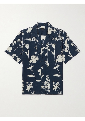 CLUB MONACO - Convertible-Collar Floral-Print Linen Shirt - Men - Blue - XS
