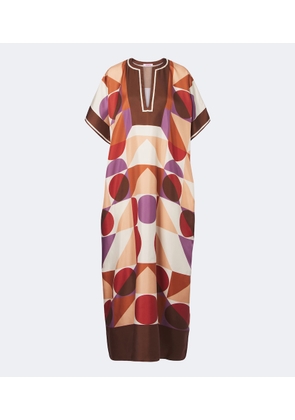 Eres Berry printed silk twill kaftan