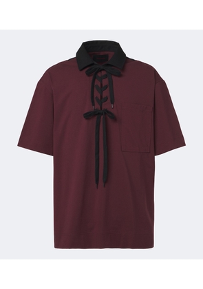 Simone Rocha Lace-up cotton polo shirt