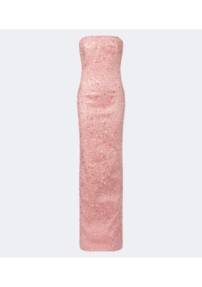 The New Arrivals Ilkyaz Ozel Nara sequined strapless gown