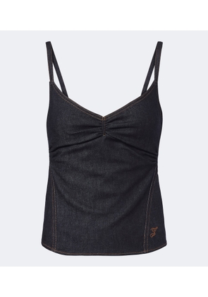 Jacquemus Pina de-Nimes gathered denim top