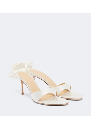 Magda Butrym Floral-applique satin thong sandals