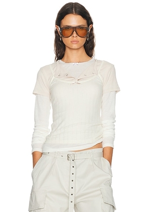 Acne Studios Ersilia Jersey T-Shirt in White & Off White - White. Size M (also in XS, S, L).