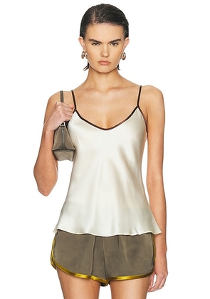 Comme Si Silk Bias Cami Top in Cream - Ivory. Size M (also in XS, S, L).