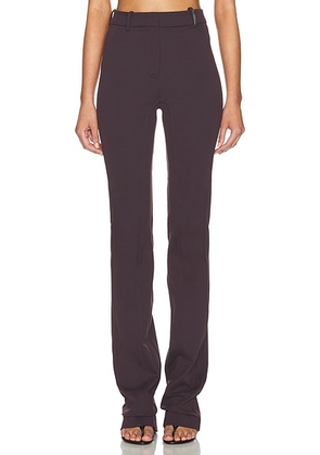 THE ATTICO Slim Long Pant in Dark Brown - Brown. Size 38 (also in 36, 40, 42).