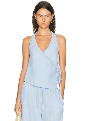 ELCE Lola Halter Top in Sky - Blue. Size L (also in XS, S, M).