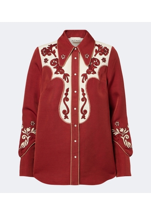 Alemais Duke embroidered wool-blend shirt
