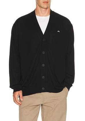 J.Lindeberg Lucas Knitted Cardigan in Black - Black. Size XL/1X (also in S).