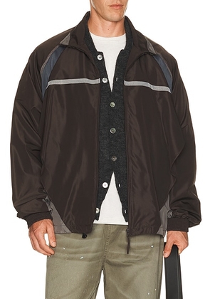 Maison Margiela Tracksuit Jacket in Dark Brown Contrast Grey - Brown. Size 50 (also in 48, 52).
