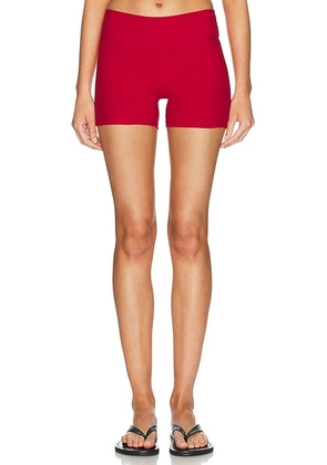 437 The Micro Short in Scarlet - Red. Size M (also in XS, S, L).