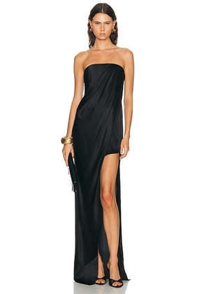 The Sei Strapless Wrap Gown in Black - Black. Size 0 (also in 2, 4, 6, 8).