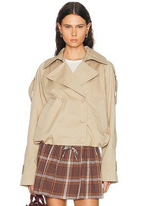 Acne Studios Oleo Twill Trench Jacket in Pale Beige - Beige. Size 34 (also in 36, 38, 40, 42).