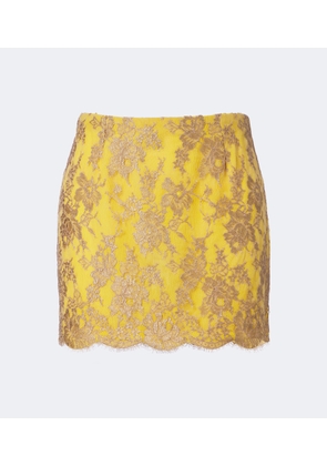 Saint Laurent Floral lace miniskirt