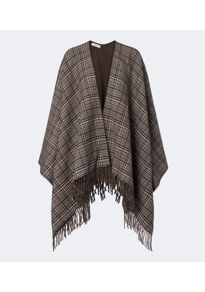 Brunello Cucinelli Checked cashmere poncho