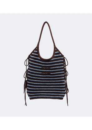 Miu Miu Ivy crochet striped tote bag