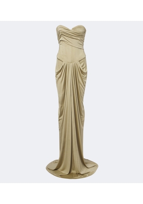 The New Arrivals Ilkyaz Ozel Draped gathered corset gown