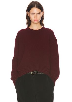 The Row Parth Cashmere Sweater in Burgundy Melange - Burgundy. Size L (also in S, M).
