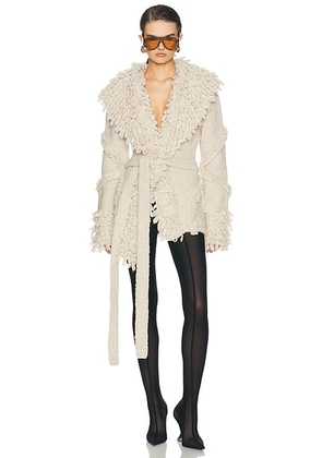THE ATTICO Wrap Blouson Jacket in Beige - Beige. Size 40 (also in 42).