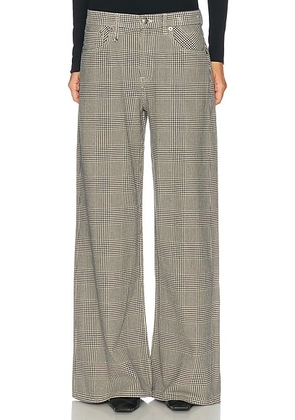 R13 Darcy Flare Leg in Prince Of Wales Grey Check - Grey. Size 27 (also in 25, 28, 29).
