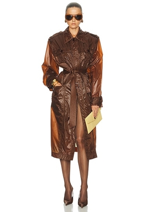Saint Laurent Trench Coat in Cognac - Cognac. Size 40 (also in ).