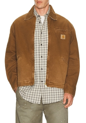 Carhartt WIP Og Detroit Jacket in Hamilton Brown (Hamilton Brown Destroy Wash) - Brown. Size XS (also in S, M, L, XL/1X, XXL/2X).