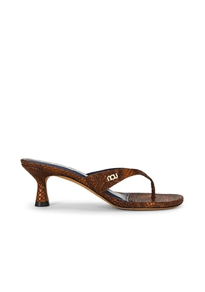 NOU Kitty Sandal in Coco Snake - Brown. Size 37 (also in 35, 36, 38, 40, 41, 42).
