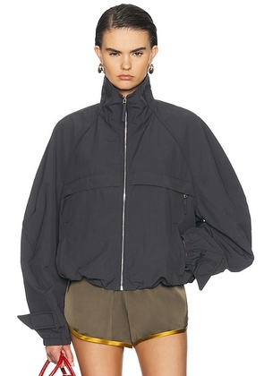 Acne Studios Odill Peach Nylon Jacket in Steel Grey - Grey. Size 36 (also in 38, 42).
