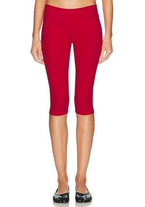 437 The Micro Capri Legging in Scarlet - Red. Size L (also in XS, S, M).