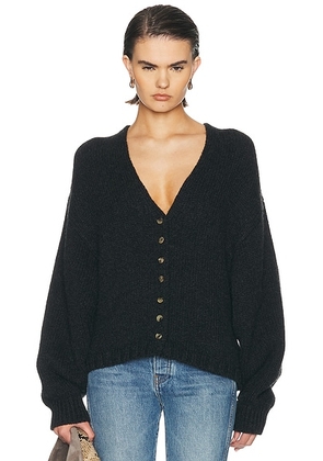 KHAITE Axel Cashmere Cardigan in Charcoal - Grey. Size S (also in M).