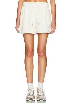On Courtside Terry Short in Chantilly - Cream. Size L (also in XS, S, M).