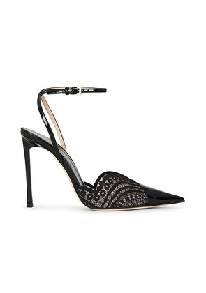 TOM FORD Patent Leather Lace Ankle Strap Pump in Black - Brown. Size 41 (also in 37).
