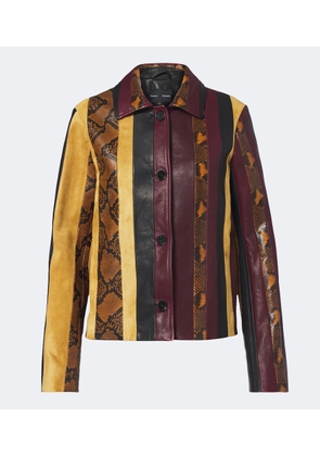Proenza Schouler Sirine snake-effect striped leather jacket